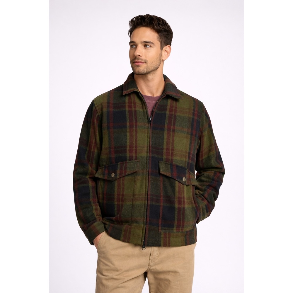 Alpine Design Mens Medium Plaid Zip Jacket Rockland Plaid‎ NWT A500 Excellent